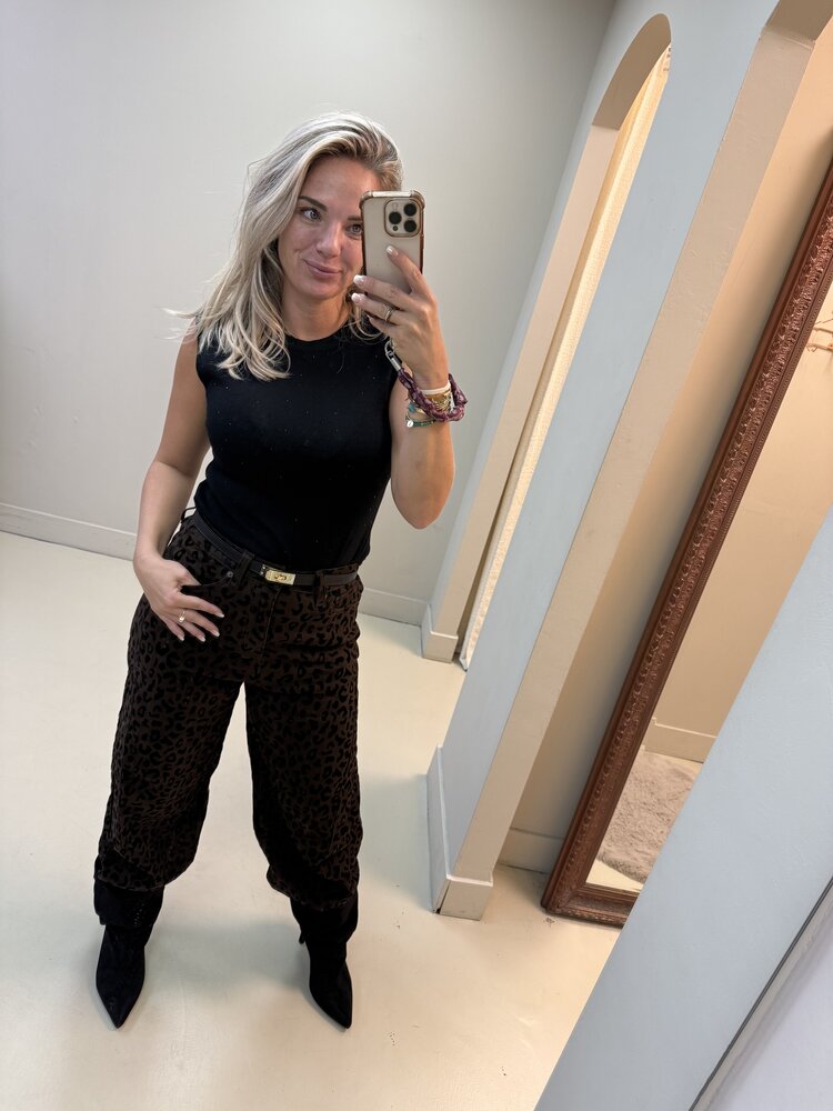 TOP GEBREID DIAMOND ZWART