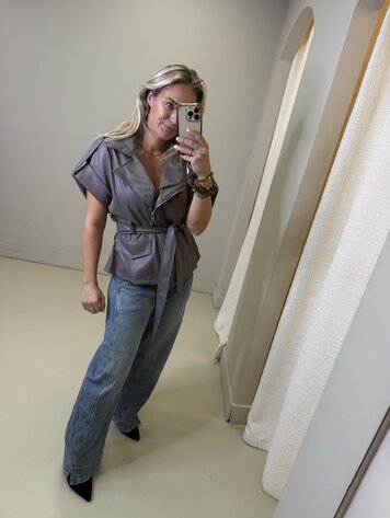 GILET PU GREY