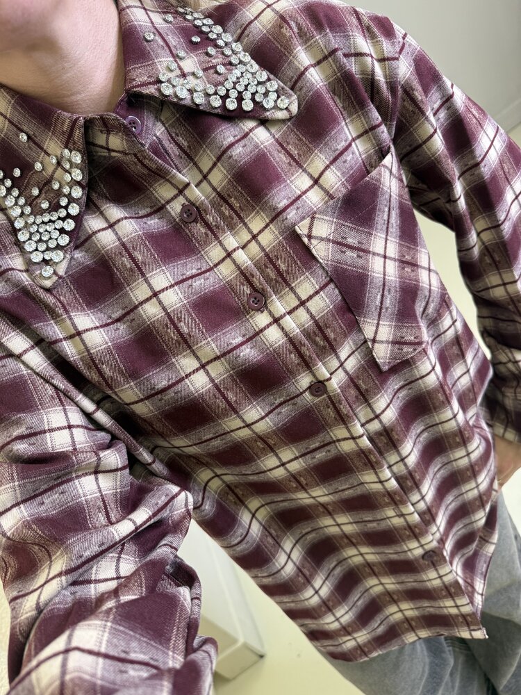 BLOUSE RUIT DIAMOND KRAAG BORDEAUX