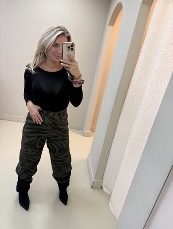 BALLOON JEANS ZEBRA GREEN