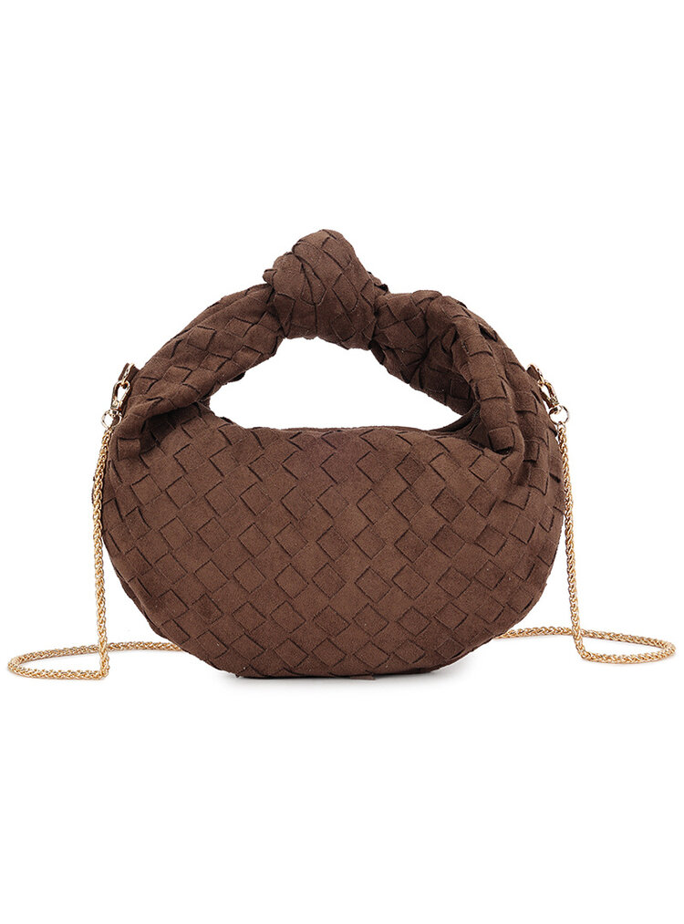GEVLOCHTEN HANDTAS SUEDE