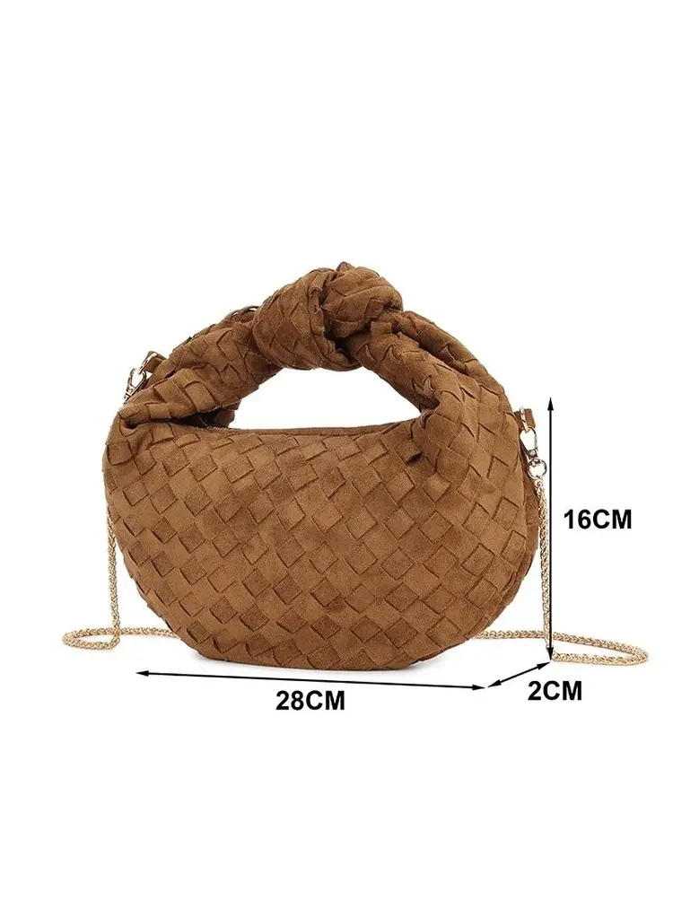 GEVLOCHTEN HANDTAS SUEDE