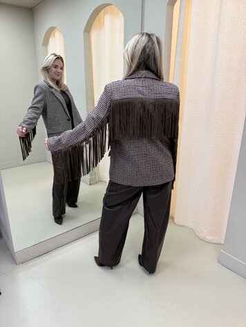 BLAZER RUIT BRUIN FRANJE