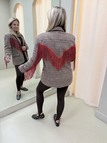 BLAZER BRUIN RUIT RODE FRANJE