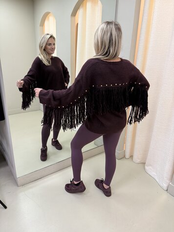 BURGENDY KNIT FRANJE