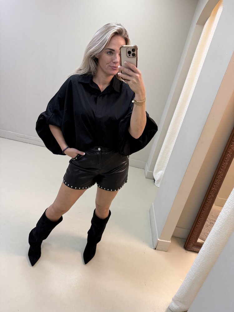 VLINDERBLOUSE ZWART