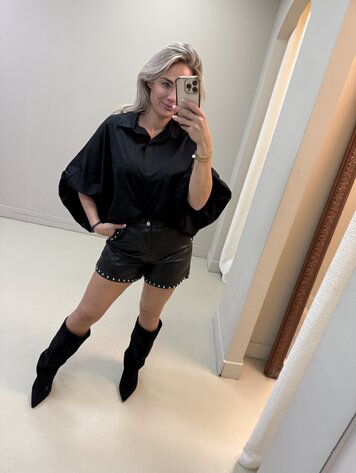 VLINDERBLOUSE ZWART