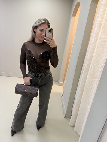 BODY MESH PAILLETTE BRUIN