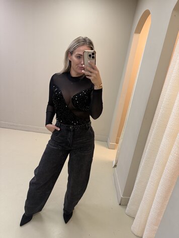 BODY MESH PAILLETTE ZWART