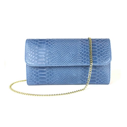 Jeansblauwe clutch slang Jeansblauwe clutch slang