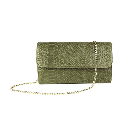 Olijfgroene clutch slang Olijfgroene clutch slang