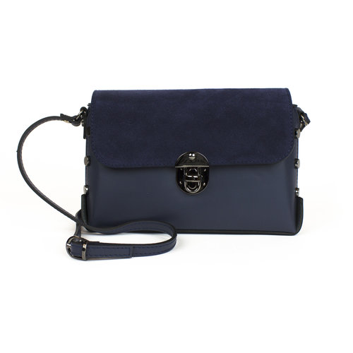 Donkerblauw schoudertasje met studs Donkerblauw schoudertasje met studs