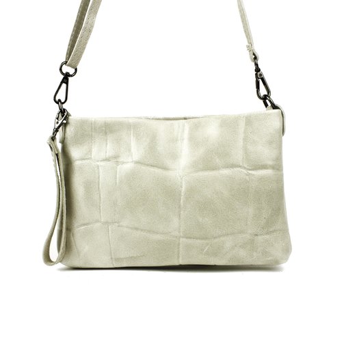 Beige schoudertasje met blokreliëf Beige schoudertasje met blokreliëf