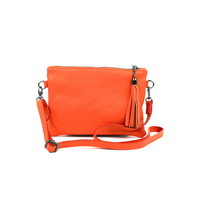 Schoudertasje met flos, oranje