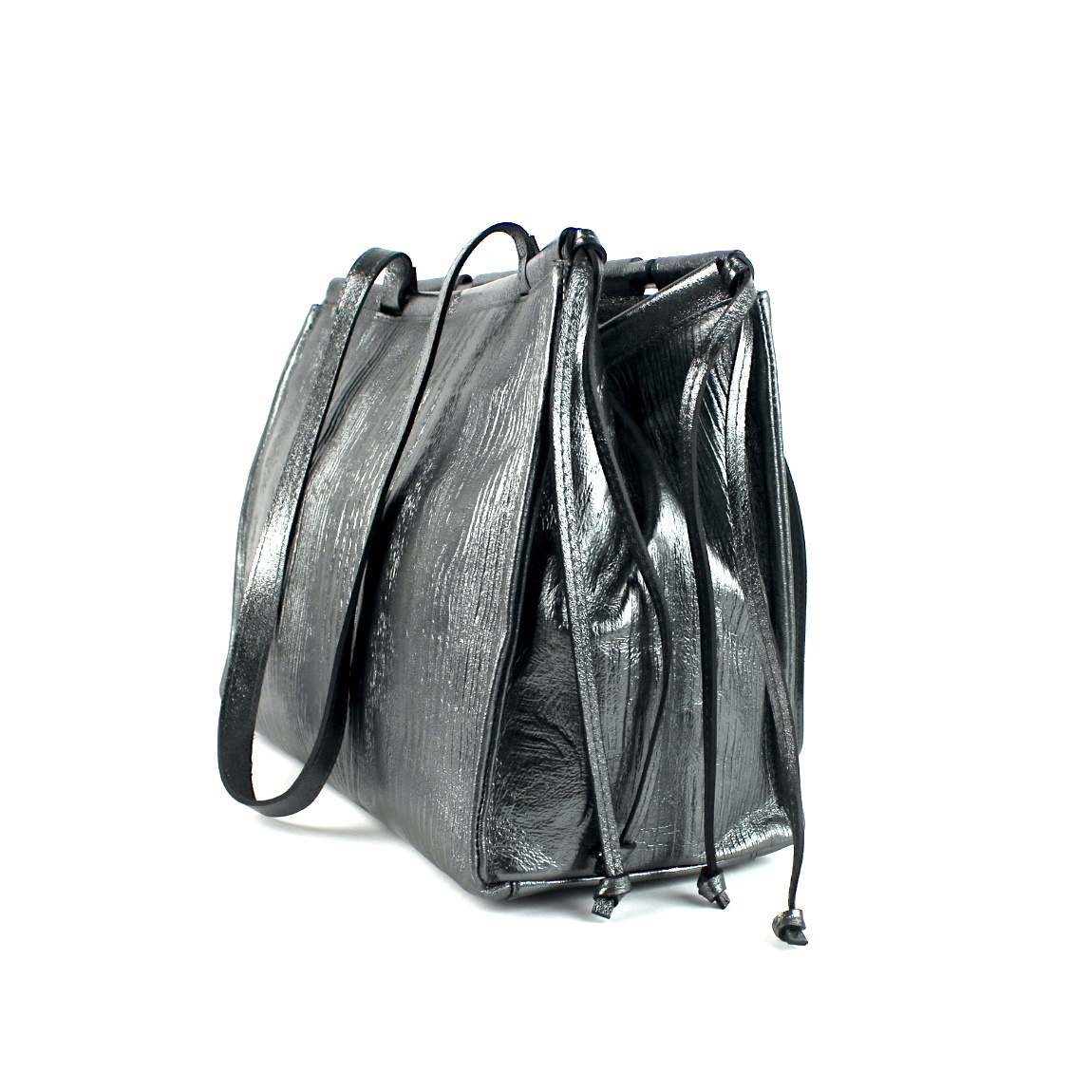 Rang nabootsen Omringd Metallic zilveren leren schoudertas | Tassen met een reliëf - Season Bags
