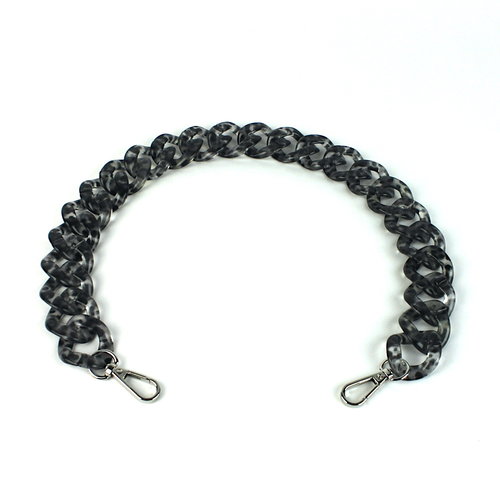 Acryl ketting 60 cm, luipaard zwart Acryl ketting 60 cm, luipaard zwart