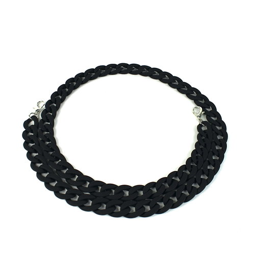 Acryl ketting 120 cm, mat zwart Acryl ketting 120 cm, mat zwart