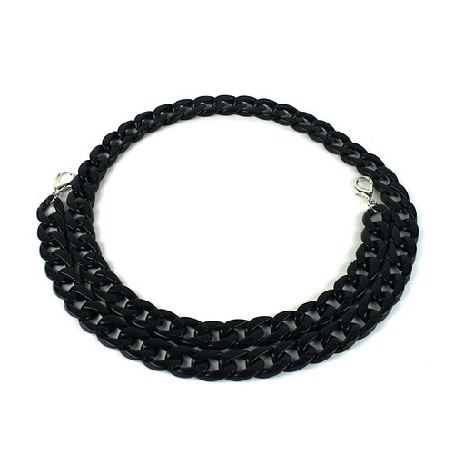 Acryl ketting 120 cm, glanzend zwart Acryl ketting 120 cm, glanzend zwart