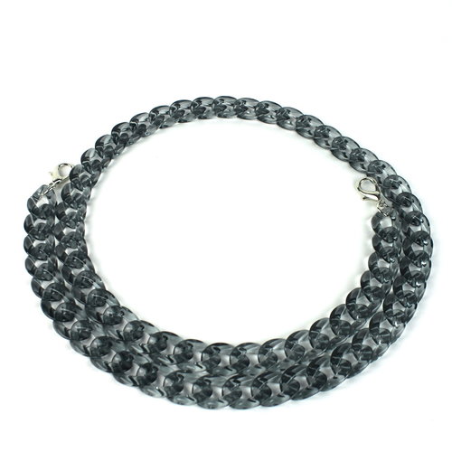Acryl ketting 120 cm, transparant zwart Acryl ketting 120 cm, transparant zwart