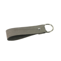 Sleutelhanger (zilver), taupe leer M