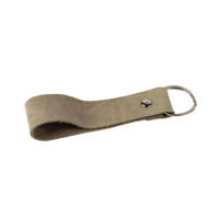 Sleutelhanger (zilver), beige leer L