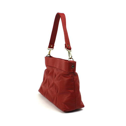 Leren tas rood met plooitjes