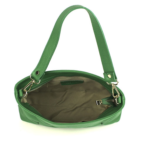 Leren tas groen met plooitjes