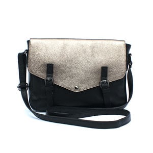 Zwart-bronzen messenger bag