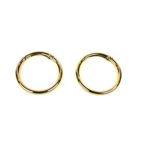 Goudkleurige veerring / musketonring 38mm, 2 stuks