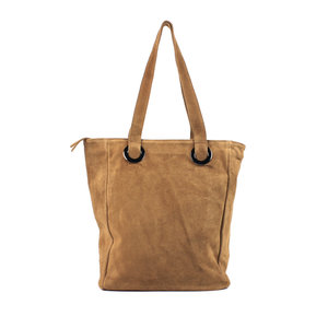 Suède totebag shopper in cognac