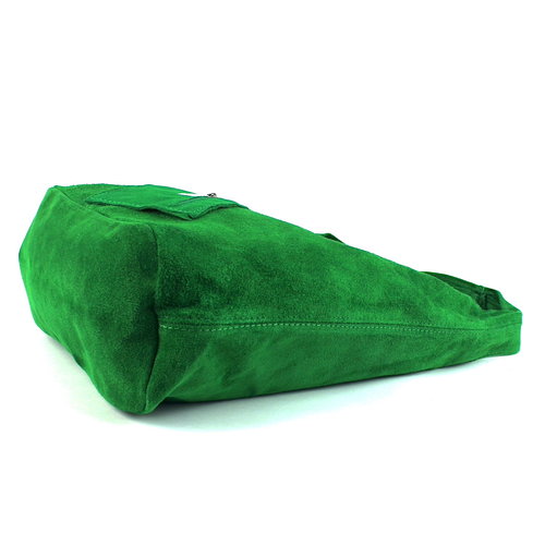 Suède hobo shopper groen