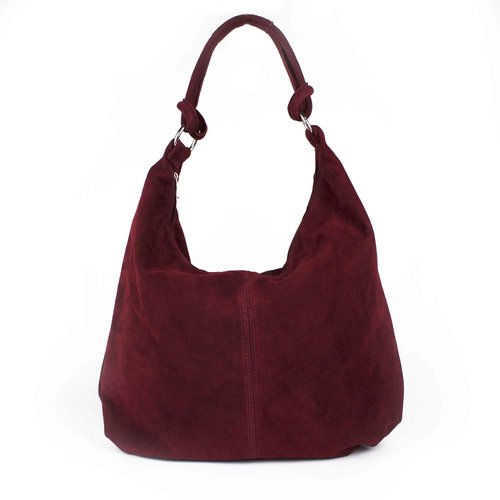Suède shopper bordeauxrood: B-keus Suède shopper bordeauxrood: B-keus