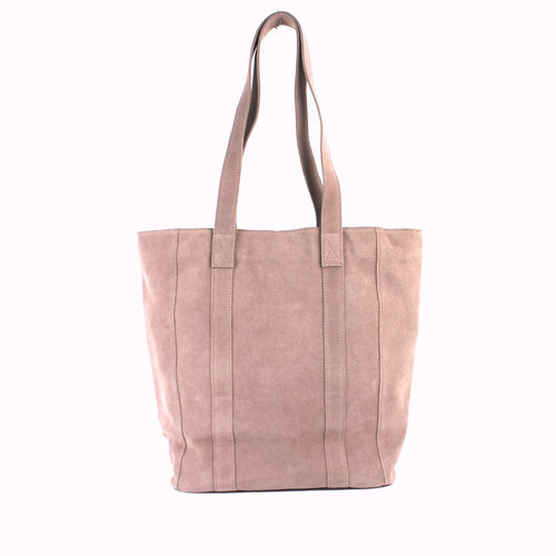 Oudroze suède shopper/ totebag XL