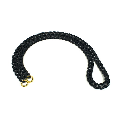 Acryl ketting 100 cm, glanzend zwart - goud Acryl ketting 100 cm, glanzend zwart - goud