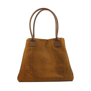 Cognac shopper, slangenreliëf