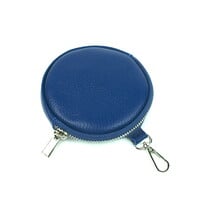 Rond leren portemonneetje, blauw