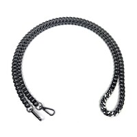 Gun metal schouderketting facet M-  40 - 140cm