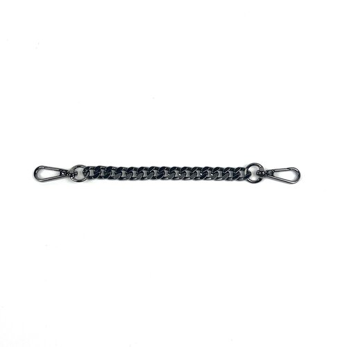 Korte  ketting 20 cm gun metal facet M-