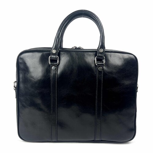 Zwarte leren (laptop) tas  / businesstas