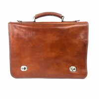 Cognackleurige messenger (laptop) tas