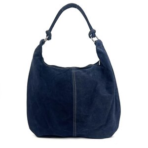 Suède shopper blauw