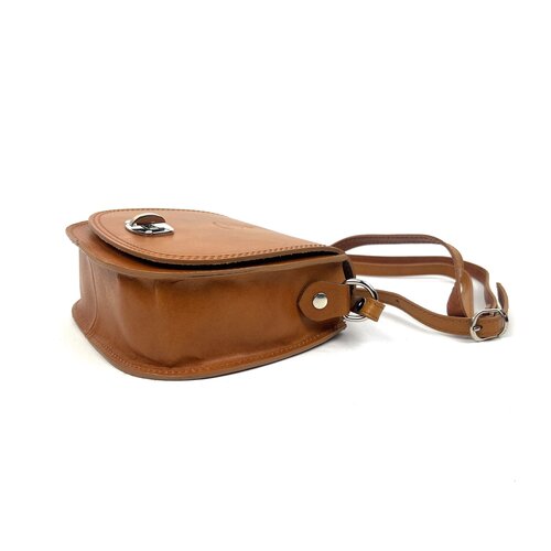 Cognackleurige leren saddle bag