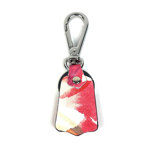 Leren sleutelhanger multi rood met clip