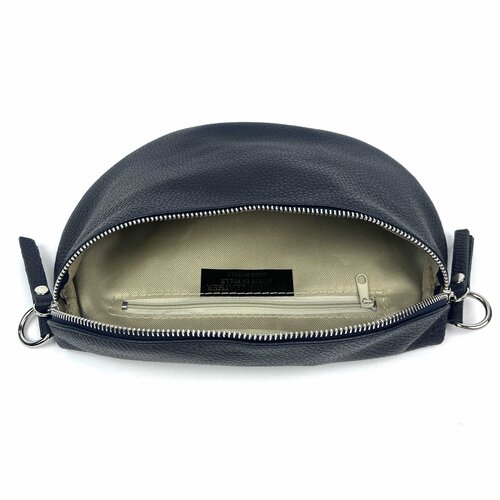 Donkerblauw leren heuptasje / crossbodytas / schoudertas