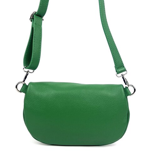 Groen leren heuptasje / crossbodytas / schoudertas