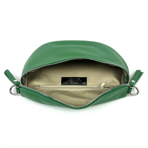 Groen leren heuptasje / crossbodytas / schoudertas