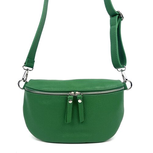 Groen leren heuptasje / crossbodytas / schoudertas