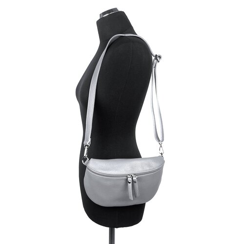 Paars leren heuptasje / crossbodytas / schoudertas