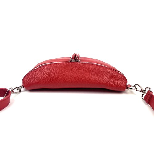 Rood leren heuptasje / crossbodytas / schoudertas