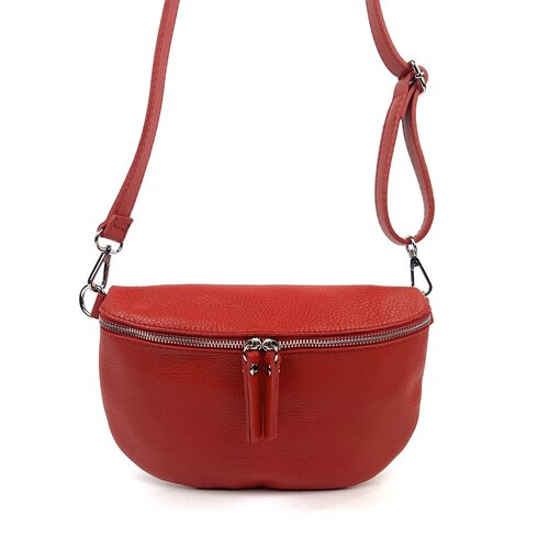 Rood leren heuptasje / crossbodytas / schoudertas